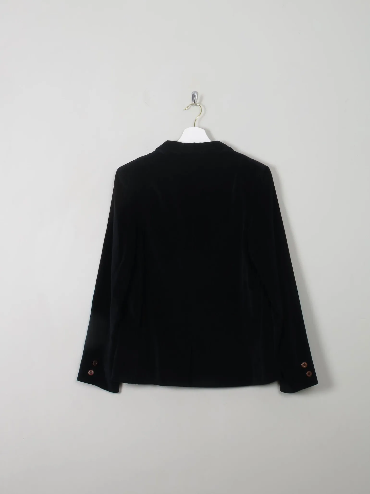 Women's Vintage Black Velvet Jacket S