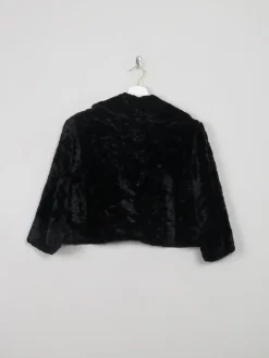 Women's Vintage Black Velvet Bolero Jacket M