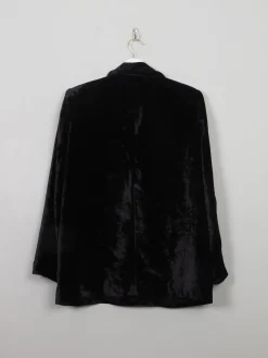 Women's Vintage Black Velvet Jacket L