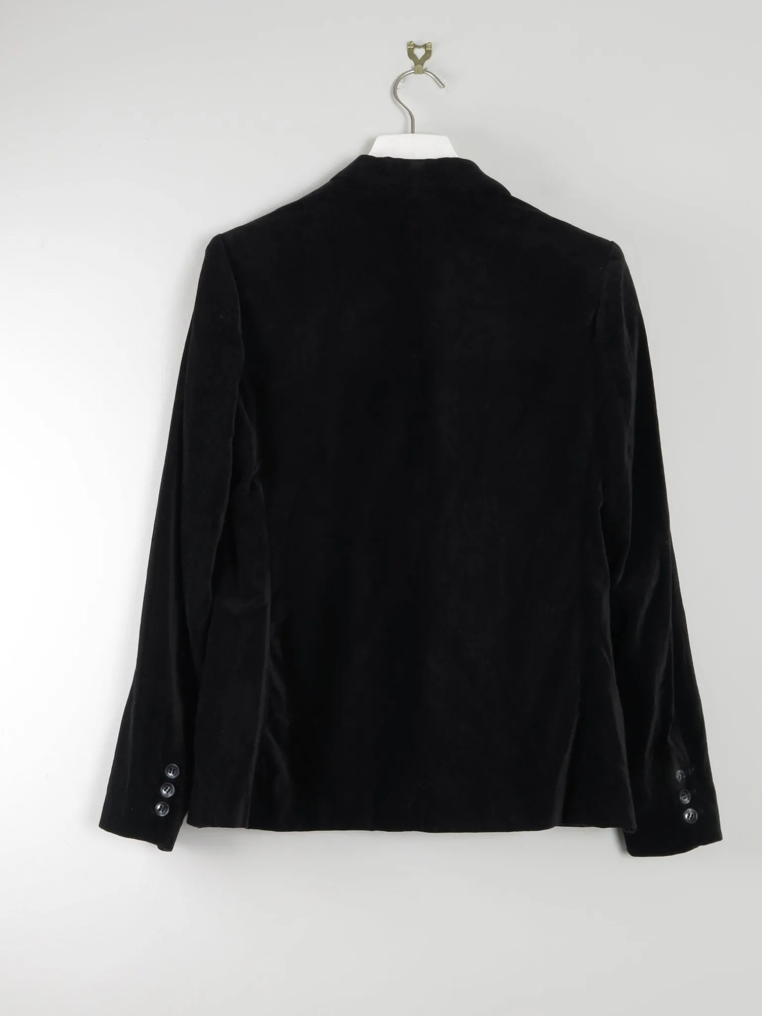 Women’s Vintage Black Velvet Tailored Jacket S
