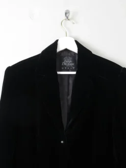 Women's Vintage Black Velvet Jacket M
