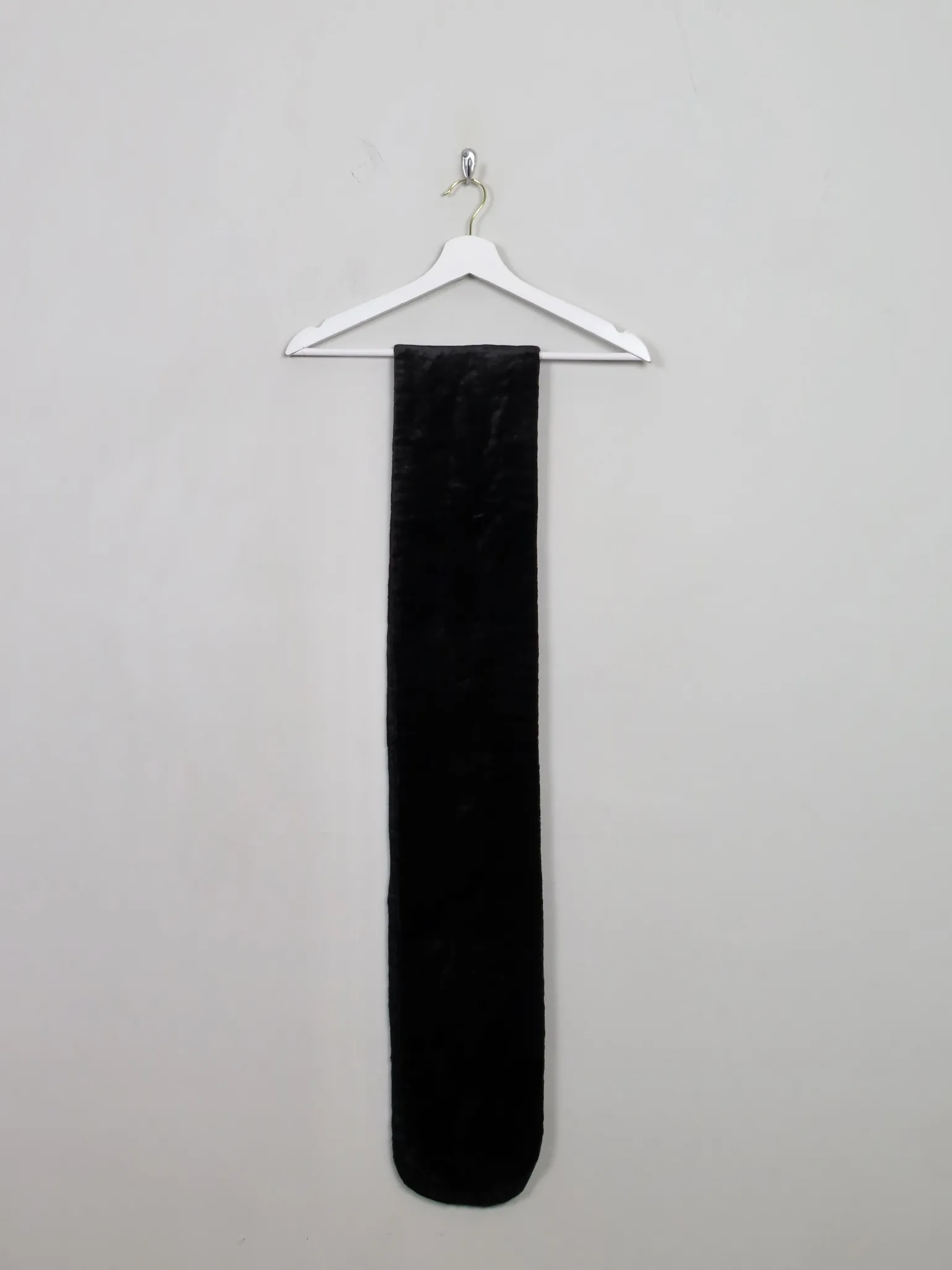 Women's Vintage Black Velvet Long Scarf