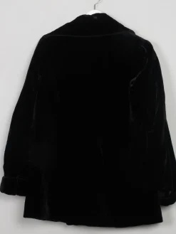 Women's Vintage Black Velvet Furry Jacket