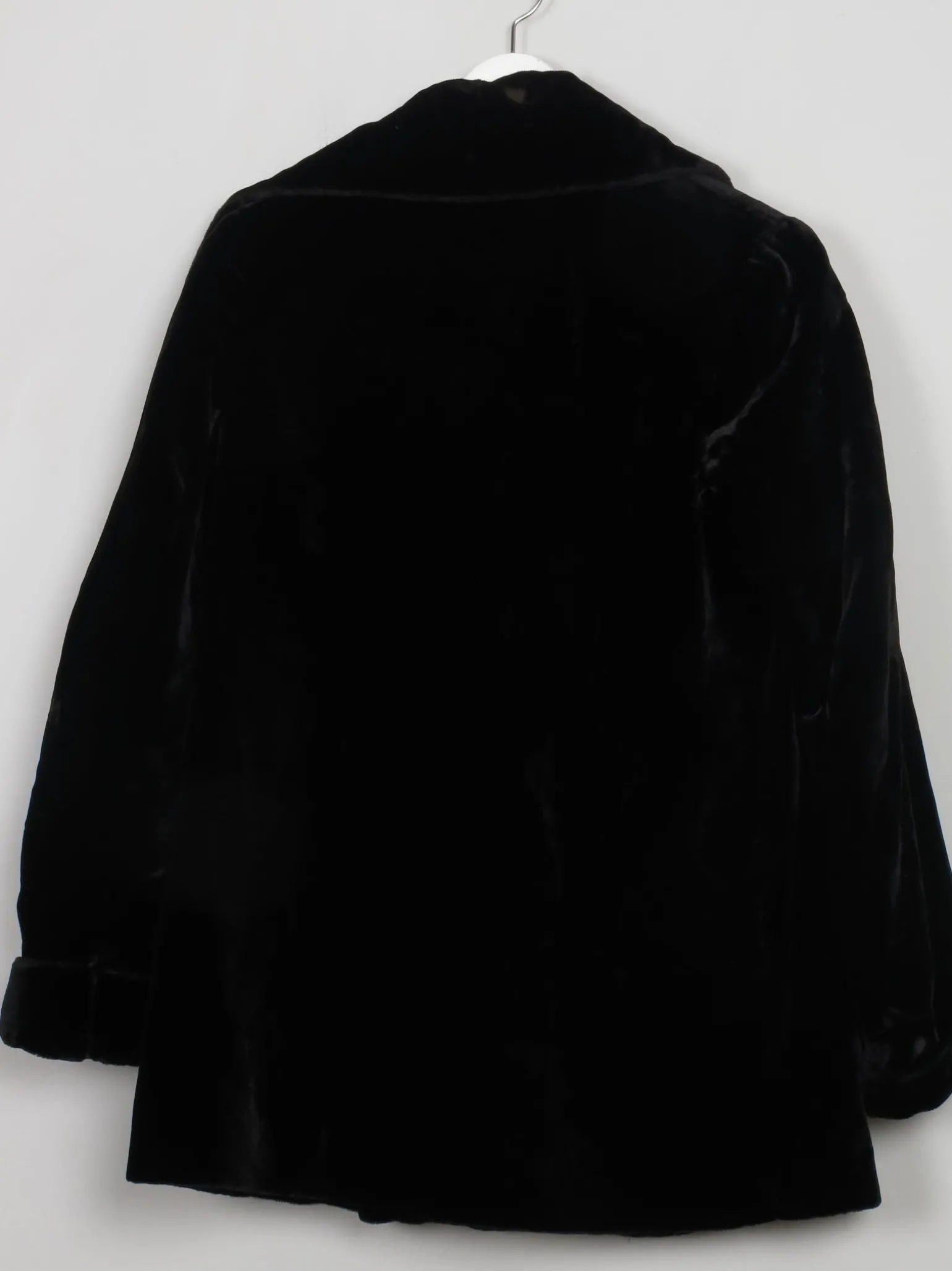 Women's Vintage Black Velvet Furry Jacket