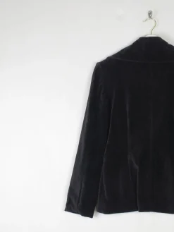 Women's Vintage Black Velvet Jacket S