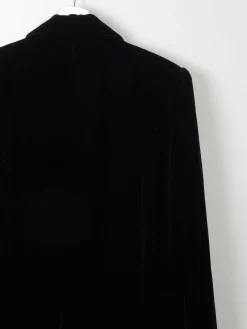 Women's Vintage Black Velvet Jacket M