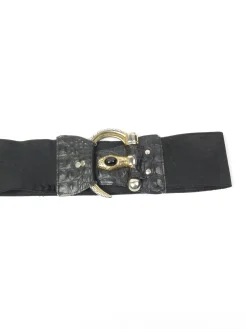 Women’s Vintage Black Waspie Snake Buckle Belt S/M