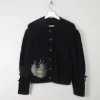Women's Vintage Black Wool Austrian Cardigan M/L