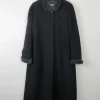 Women's Vintage Black Wool Long Flared Coat L/XL