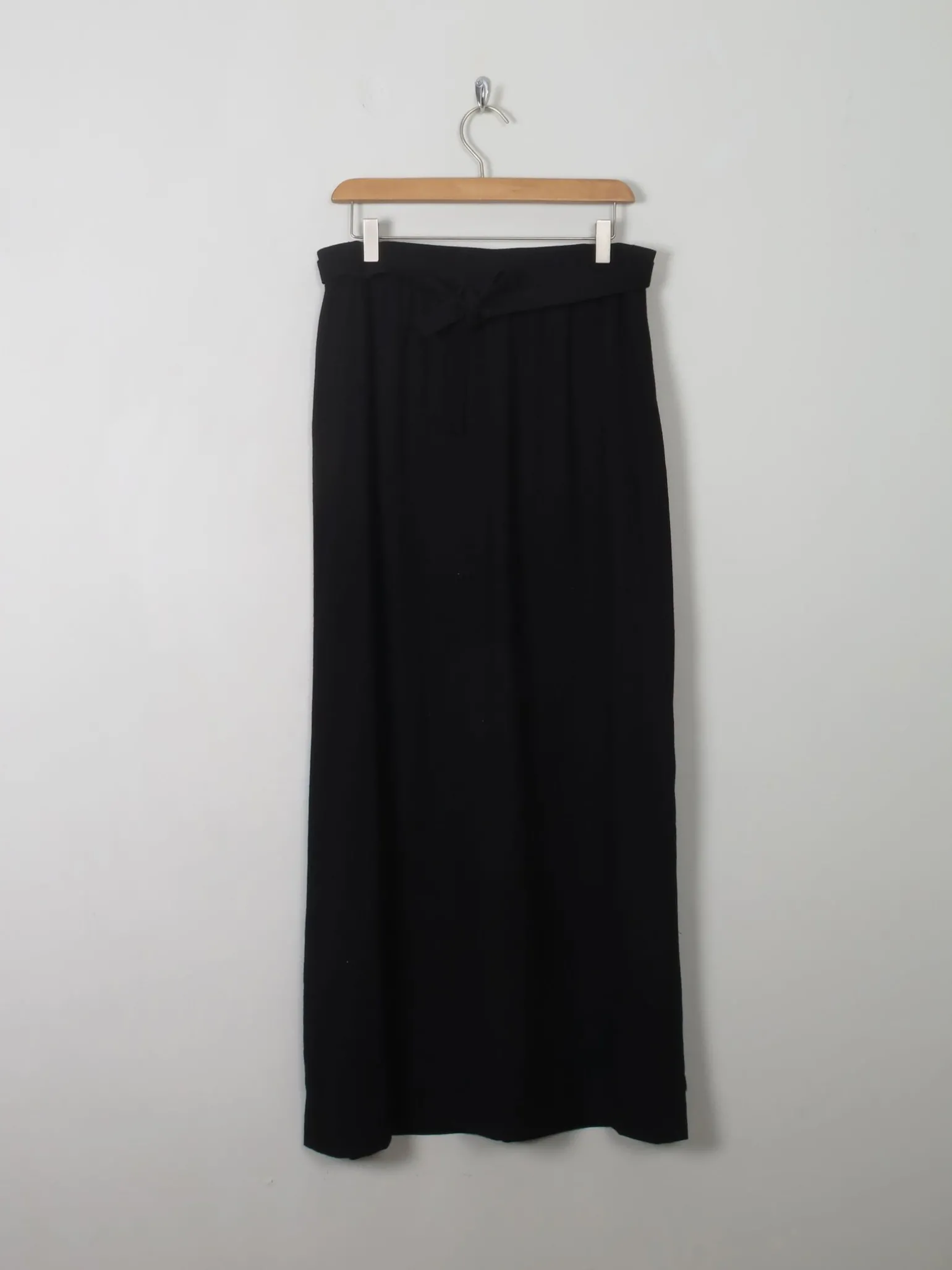 Women's Vintage Black Wool Maxi Skirt M