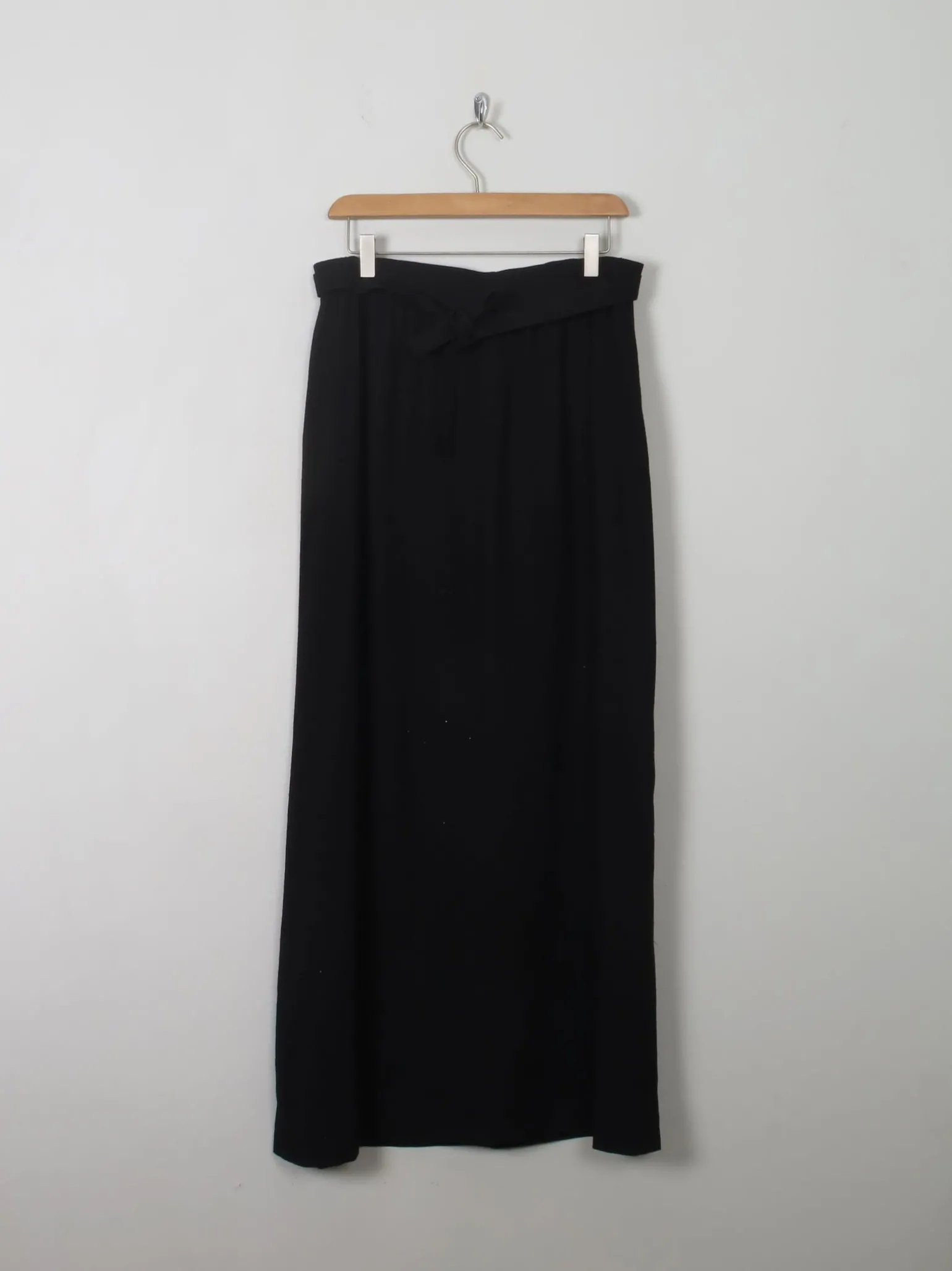 Women's Vintage Black Wool Maxi Skirt M