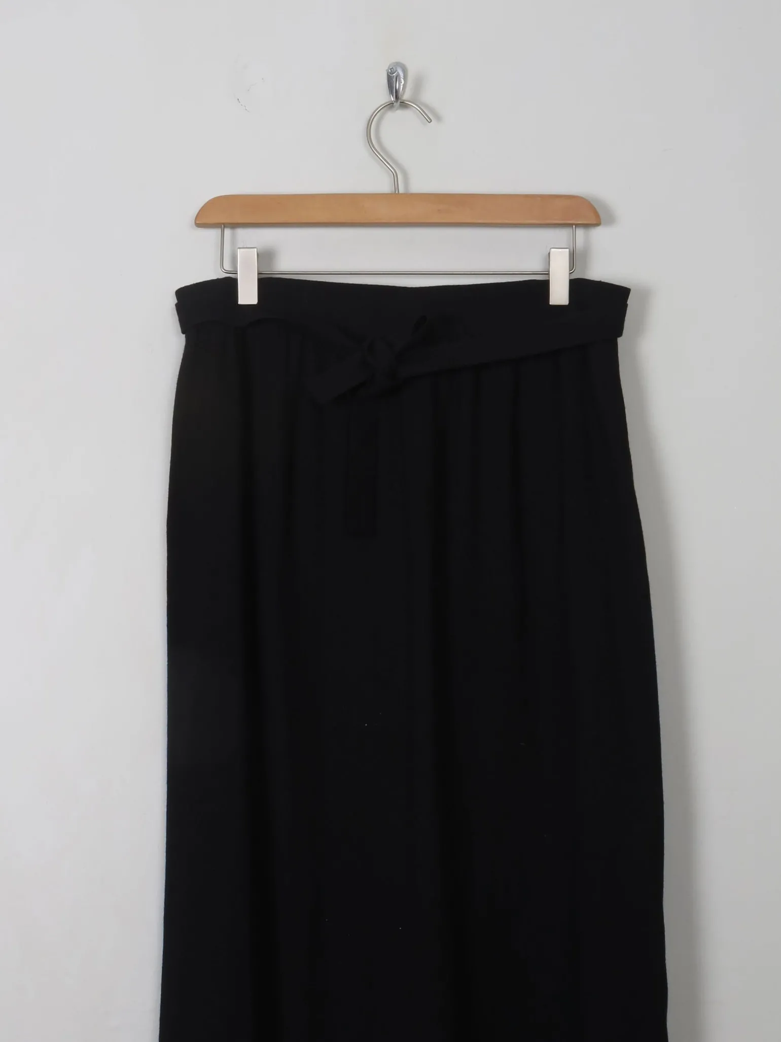 Women's Vintage Black Wool Maxi Skirt M