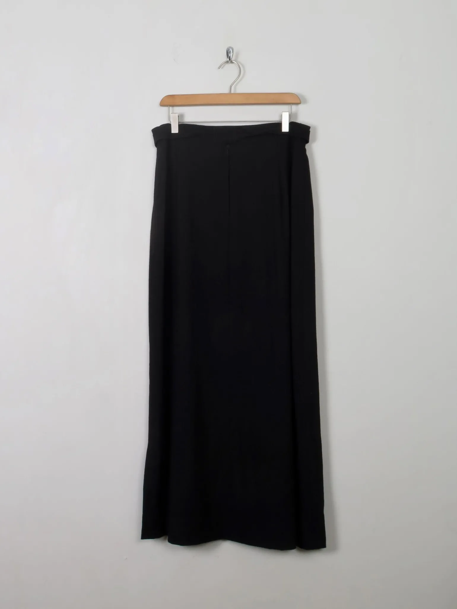 Women's Vintage Black Wool Maxi Skirt M