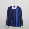Women's Vintage Blue Blouse With Contrast Collar M/L