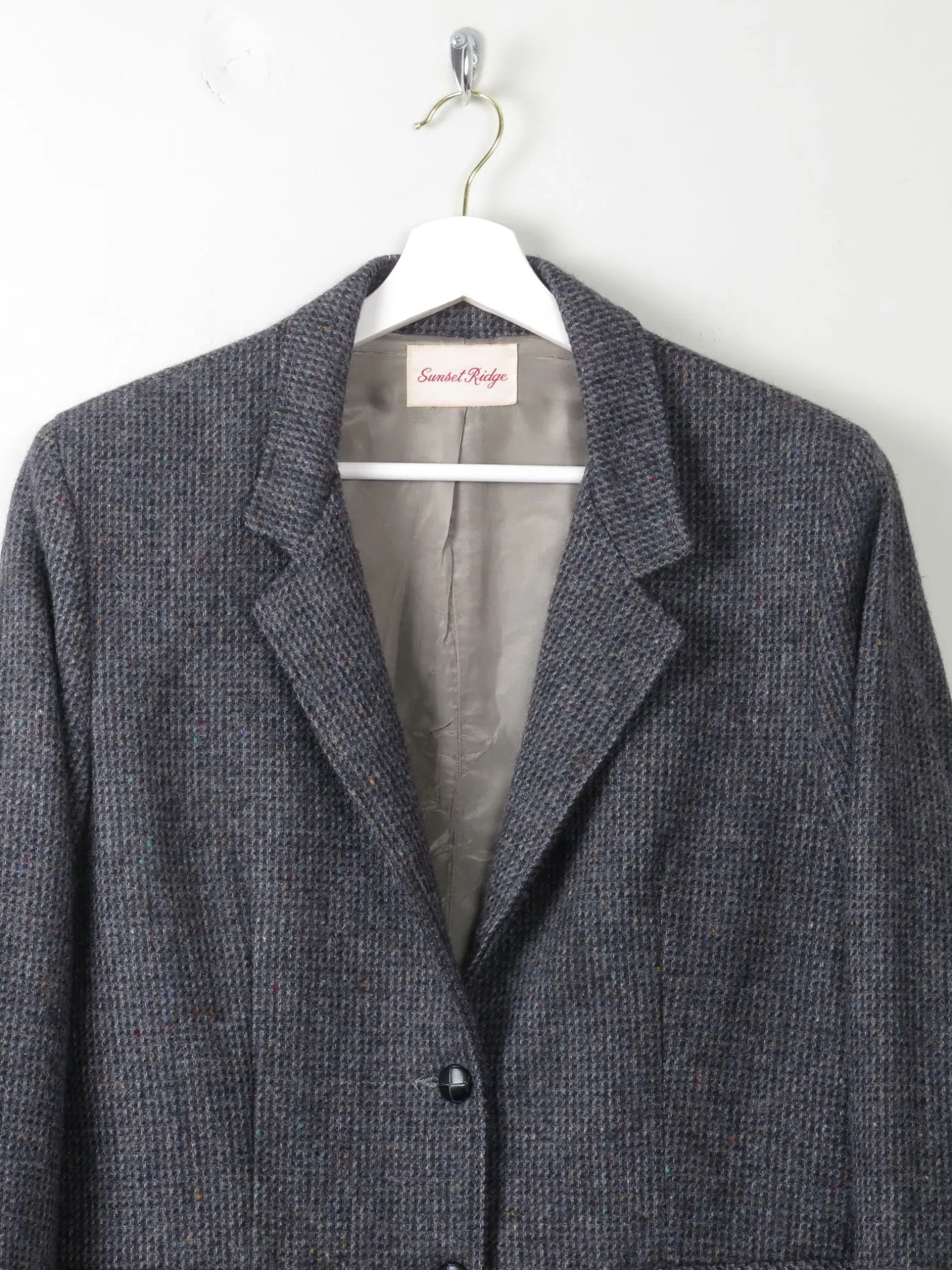 Women's Vintage Blue Tweed Jacket M
