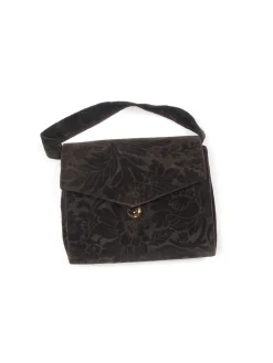 Women's Vintage Brocade Brown Handbag