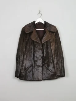 Women's Vintage Brown Fur Jacket L