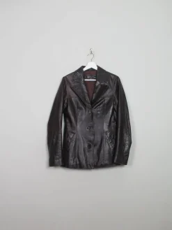 Women's Vintage Brown Leather Jacket S