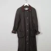 Women's Vintage Brown Long Wax Coat M