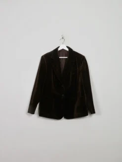 Women's Vintage Brown Velvet Jacket L