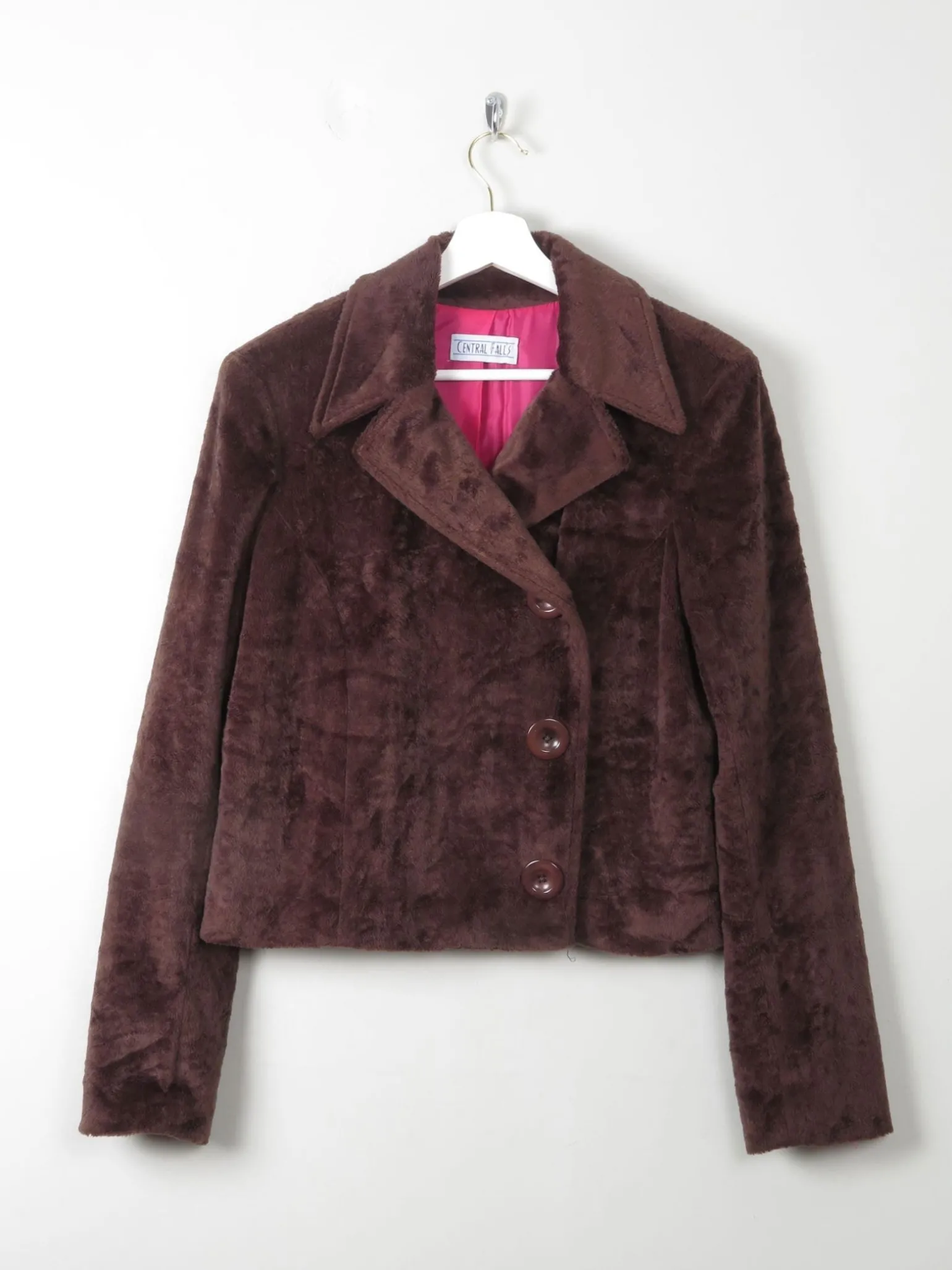 Women's Vintage Brown Velvet Cropped Jacket S