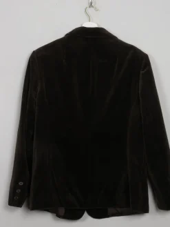 Women's Vintage Brown Velvet Jacket L