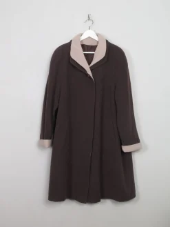 Women's Vintage Brown Wool Swing Coat M/L