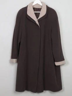 Women's Vintage Brown Wool Swing Coat M/L