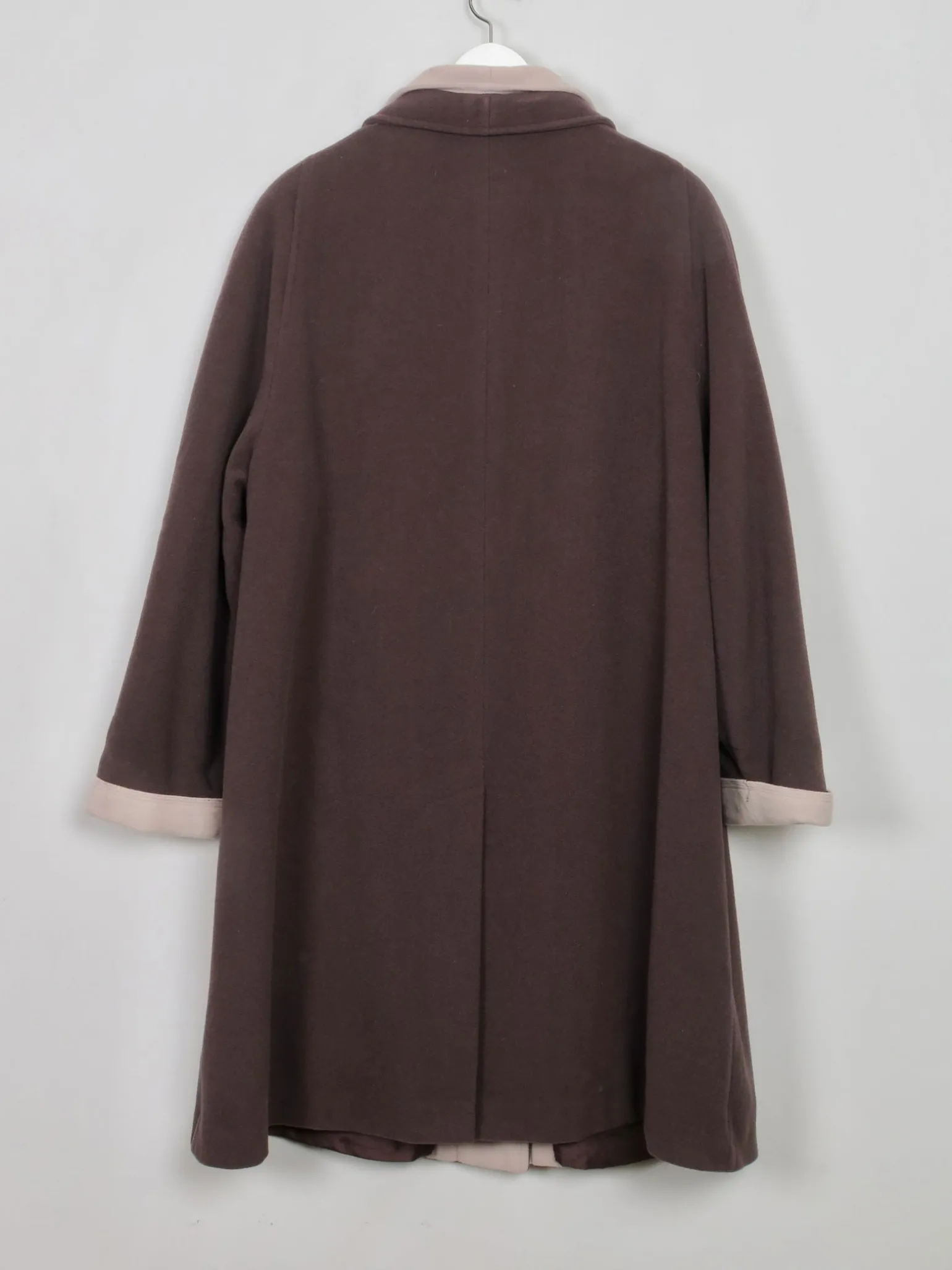Women's Vintage Brown Wool Swing Coat M/L