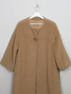 Women's Vintage Camel Cashmere 1950s Coat M