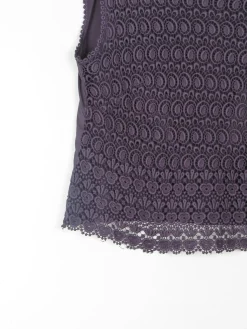 Women's Vintage Charcoal Cotton & Lace Blouse 10/12