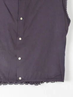Women's Vintage Charcoal Cotton & Lace Blouse 10/12