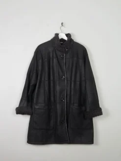 Women's Vintage Charcoal Sheepskin Short Coat M/L
