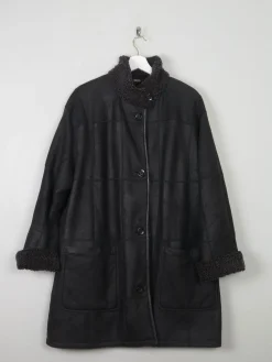 Women's Vintage Charcoal Sheepskin Short Coat M/L