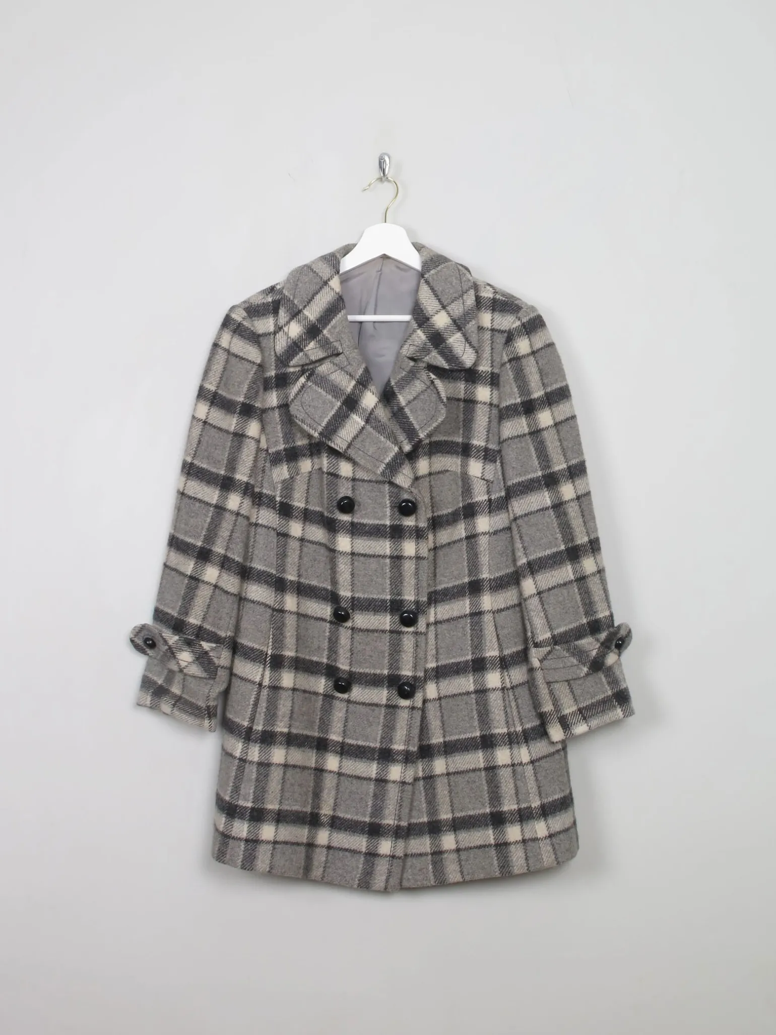 Women's Vintage Check Short 1970s Coat M