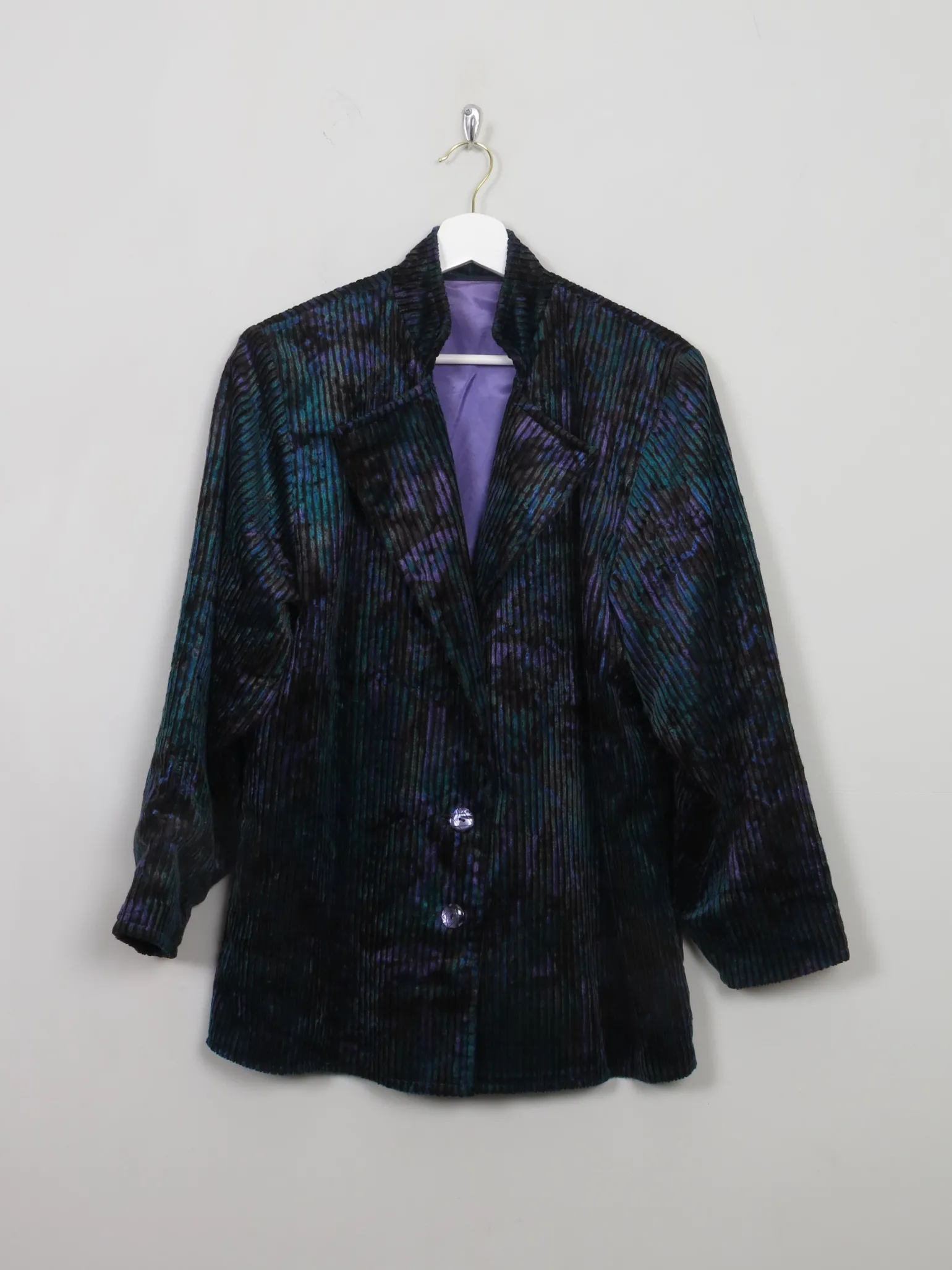 Women's Vintage Corded Velvet Colourful Jacket M/L