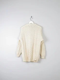 Women's Vintage Cream Aran Cardigan From Carraig Donn M