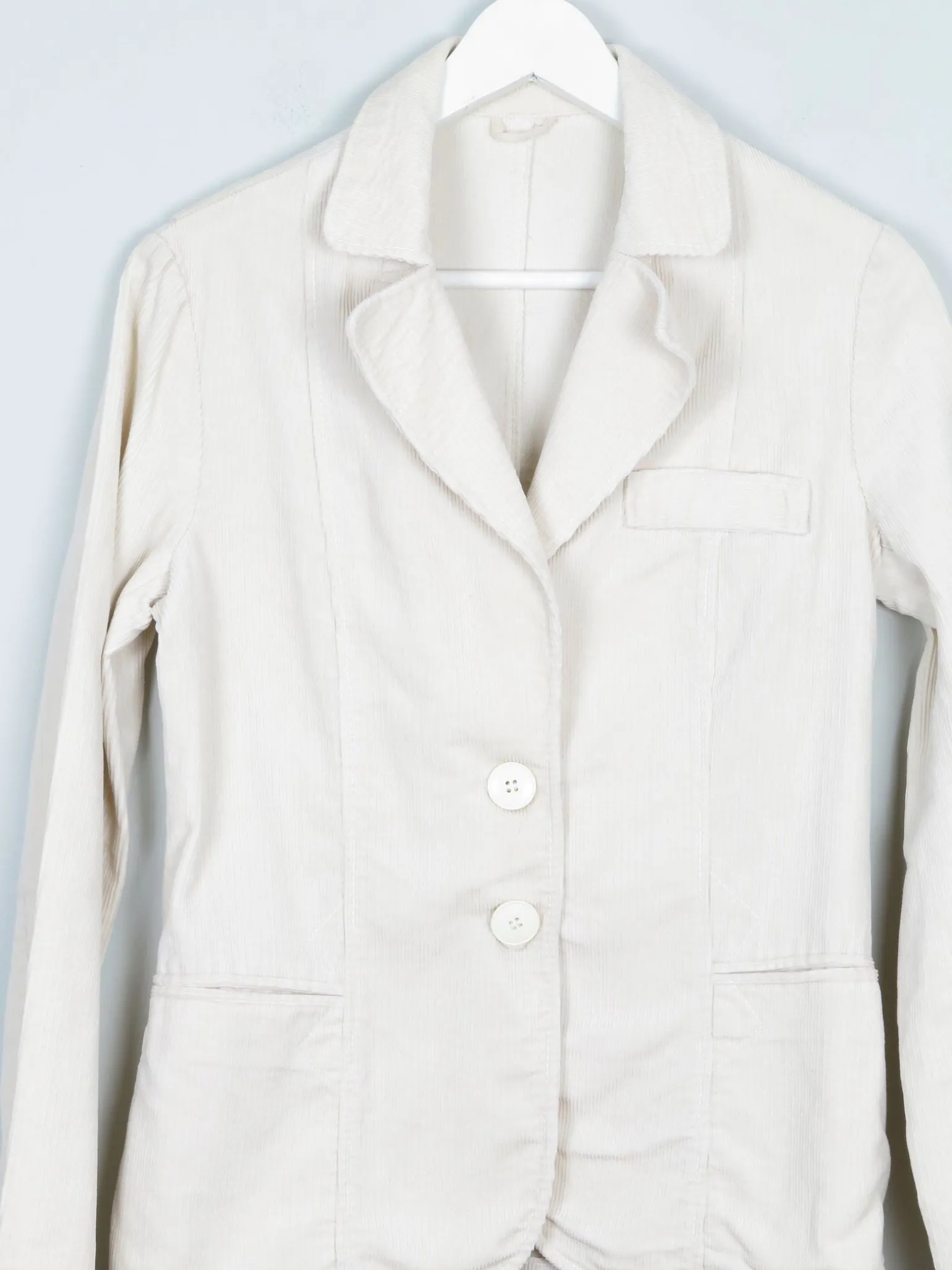 Women’s Vintage Cream Corduroy 1970s Tailored Jacket 8