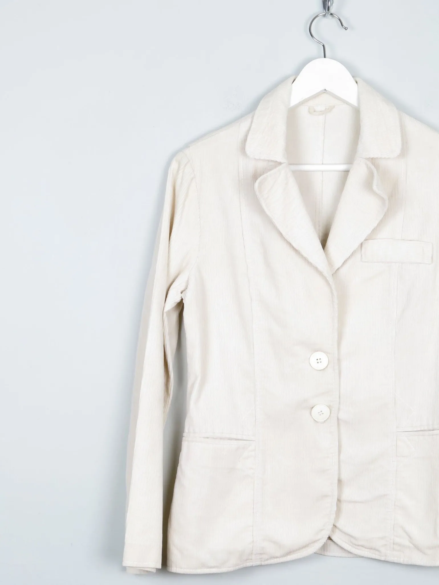 Women’s Vintage Cream Corduroy 1970s Tailored Jacket 8