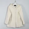 Women's Vintage Cream Faux Fur Hooded Jacket M