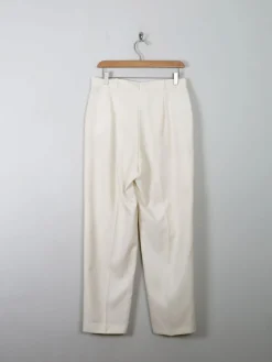 Women's Vintage Cream High Waist Trousers 31