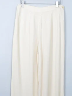 Women's Vintage Cream Wool Cropped Trousers 10/12