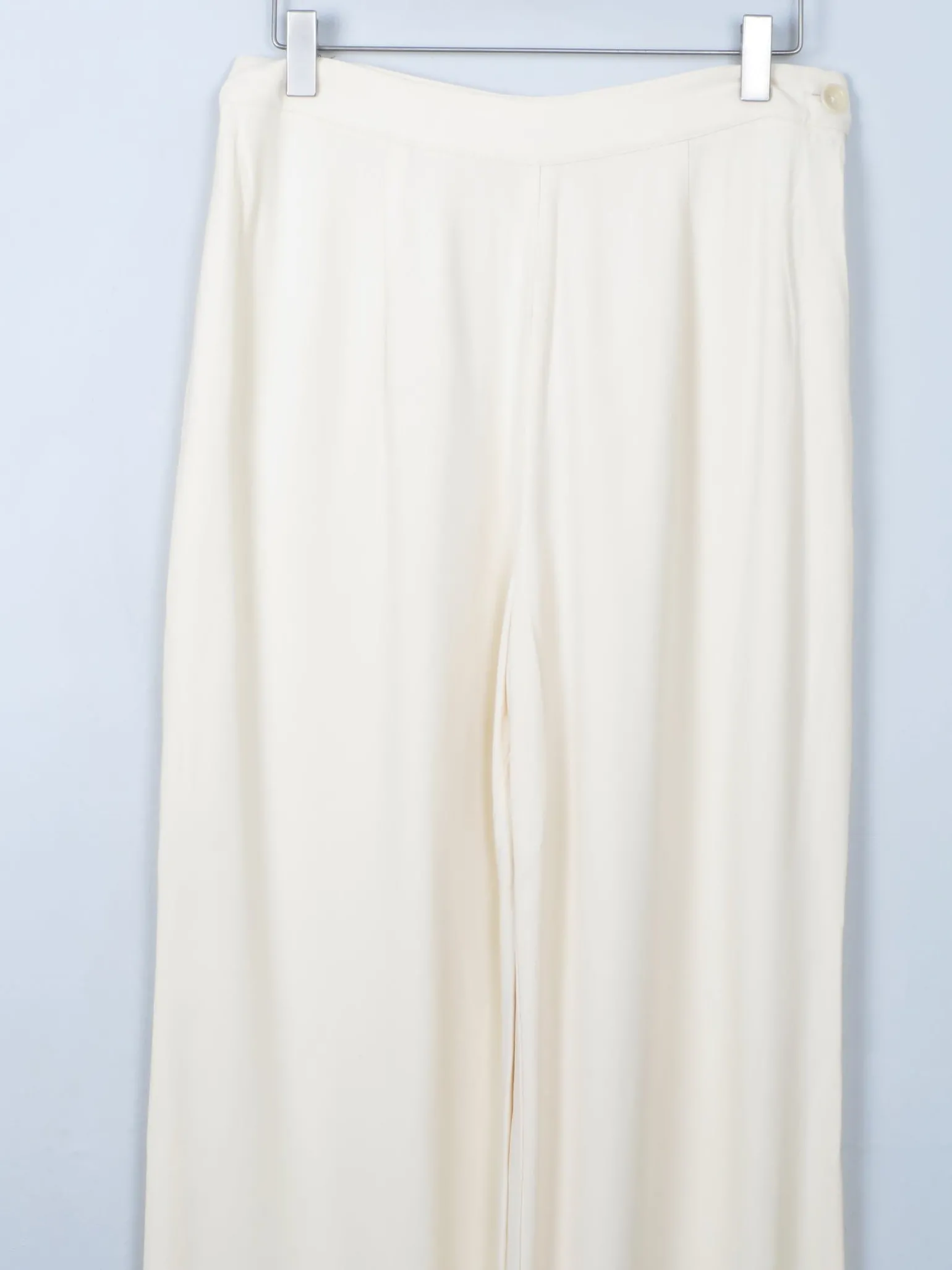 Women's Vintage Cream Wool Cropped Trousers 10/12