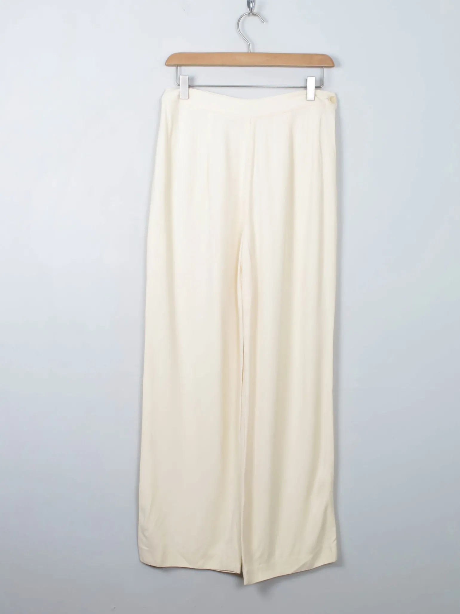 Women's Vintage Cream Wool Cropped Trousers 10/12