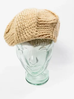 Women’s Vintage Crochet Oatmeal Crochet Beret S