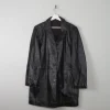 Women's Vintage Dark Brown Leather 3/4 Coat L