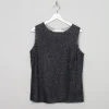Women's Vintage Dark Grey Beaded Top M