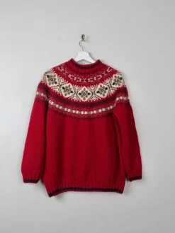 Women's Vintage Eddie Beaver FairIsle Wool Jumper M