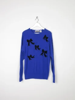 Women's Vintage Electric Blue Jumper M