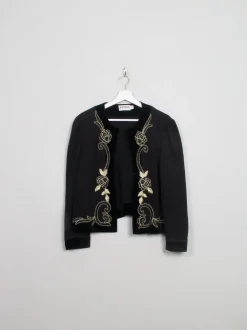Women's Vintage Embellished Gold Cardigan M/L